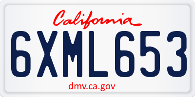 CA license plate 6XML653