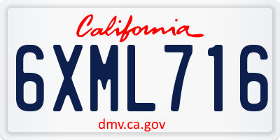 CA license plate 6XML716