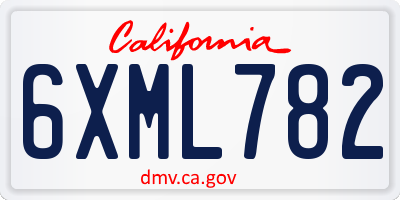 CA license plate 6XML782