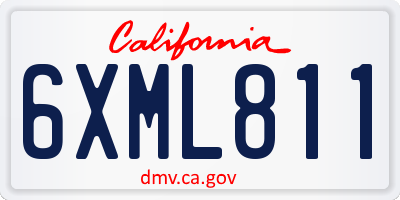 CA license plate 6XML811