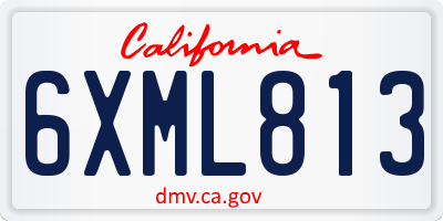 CA license plate 6XML813