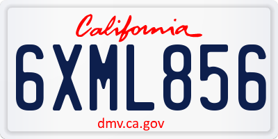 CA license plate 6XML856