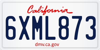 CA license plate 6XML873
