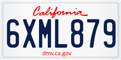 CA license plate 6XML879