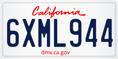 CA license plate 6XML944