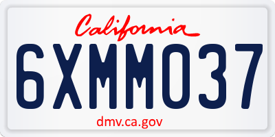 CA license plate 6XMM037