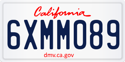 CA license plate 6XMM089