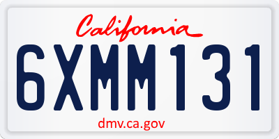 CA license plate 6XMM131
