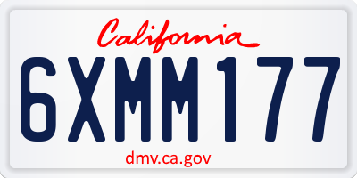 CA license plate 6XMM177