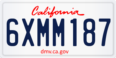 CA license plate 6XMM187