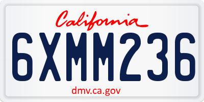 CA license plate 6XMM236