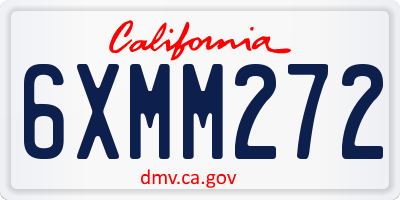 CA license plate 6XMM272