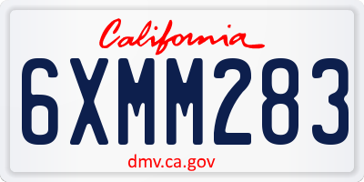 CA license plate 6XMM283
