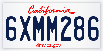 CA license plate 6XMM286