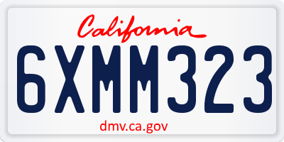 CA license plate 6XMM323