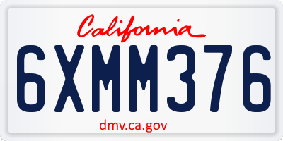 CA license plate 6XMM376