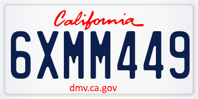 CA license plate 6XMM449