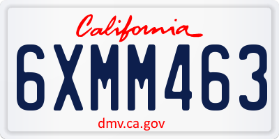 CA license plate 6XMM463