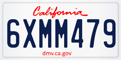 CA license plate 6XMM479