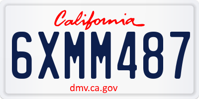 CA license plate 6XMM487
