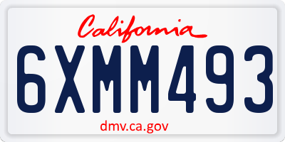 CA license plate 6XMM493