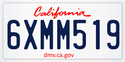 CA license plate 6XMM519
