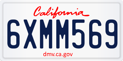 CA license plate 6XMM569