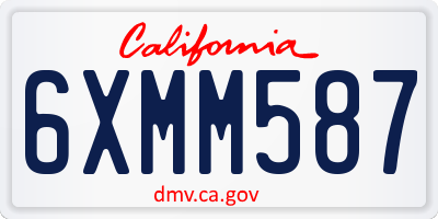 CA license plate 6XMM587
