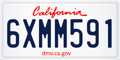 CA license plate 6XMM591
