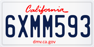 CA license plate 6XMM593