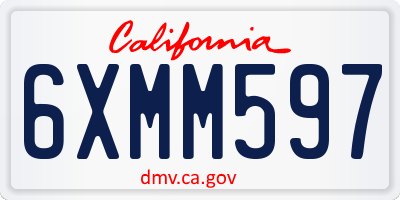 CA license plate 6XMM597