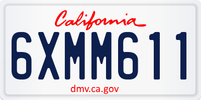 CA license plate 6XMM611