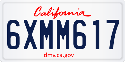 CA license plate 6XMM617