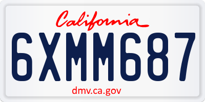 CA license plate 6XMM687