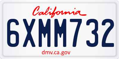 CA license plate 6XMM732