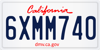 CA license plate 6XMM740