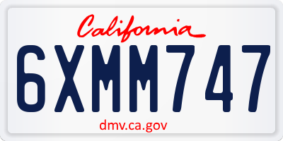 CA license plate 6XMM747