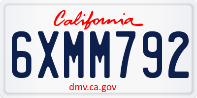CA license plate 6XMM792