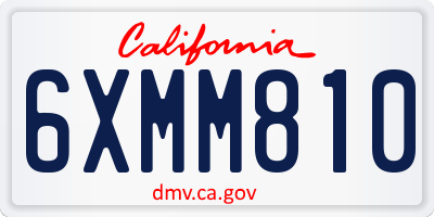 CA license plate 6XMM810
