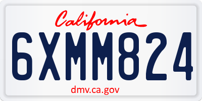 CA license plate 6XMM824