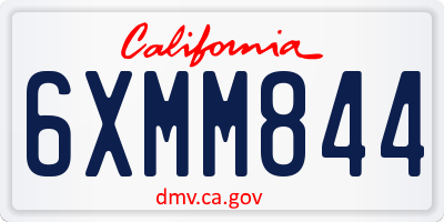 CA license plate 6XMM844