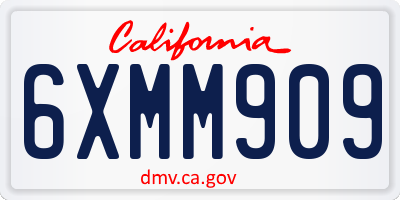 CA license plate 6XMM909