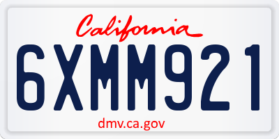 CA license plate 6XMM921