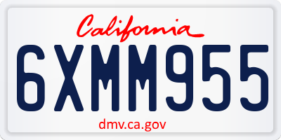 CA license plate 6XMM955