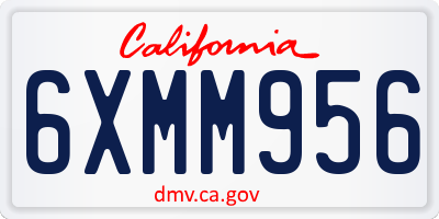 CA license plate 6XMM956