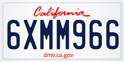 CA license plate 6XMM966