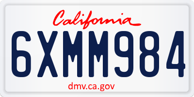 CA license plate 6XMM984