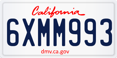 CA license plate 6XMM993