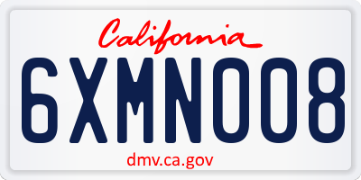 CA license plate 6XMN008