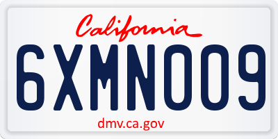 CA license plate 6XMN009